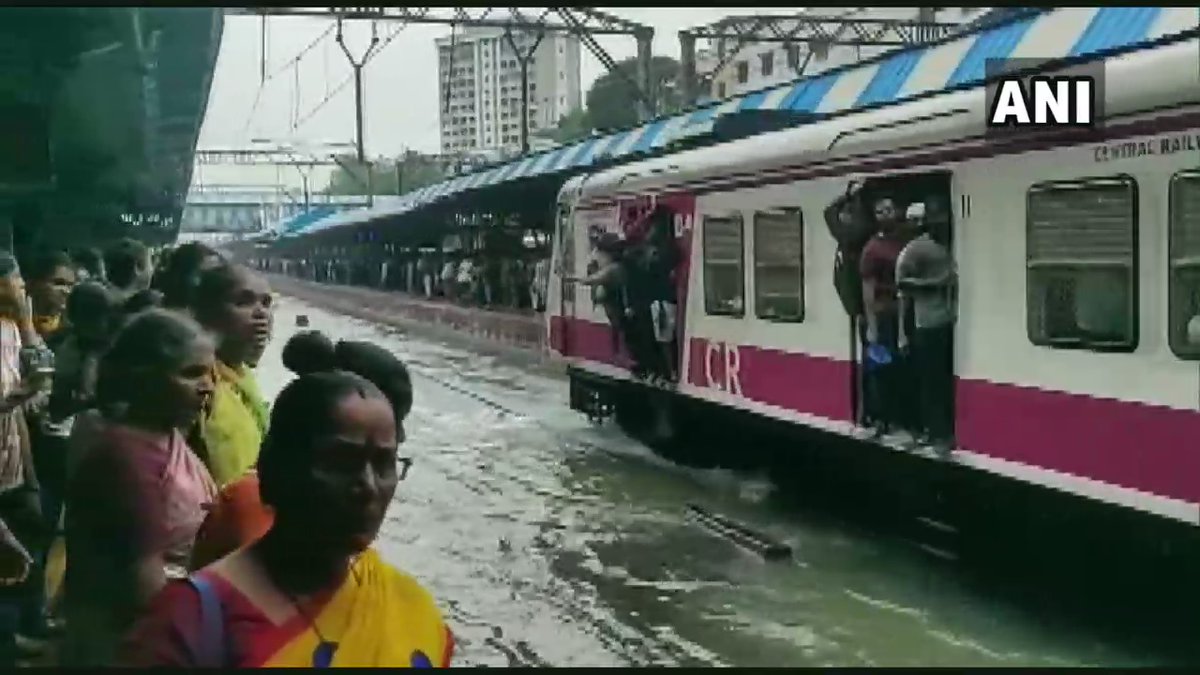 Water logging at Sion Railway Station after rainfall in the region