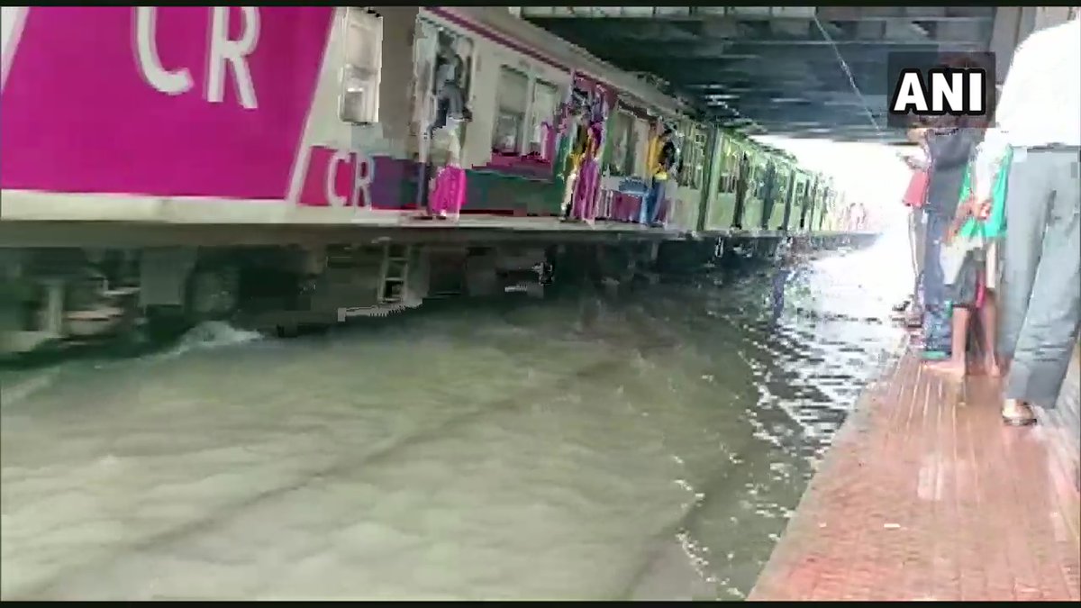 Water logging at Sion Railway Station after rainfall in the region