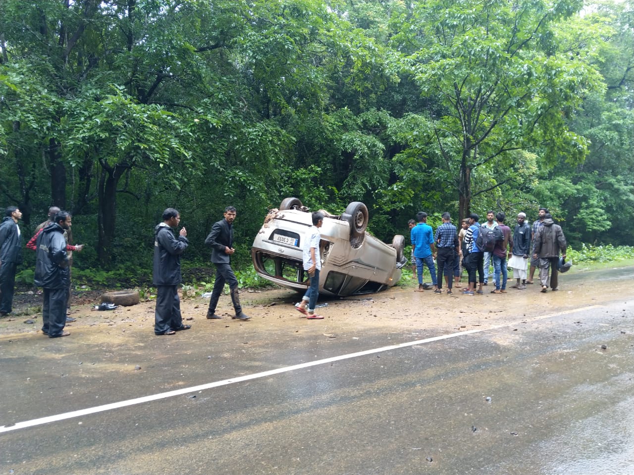 car overturned