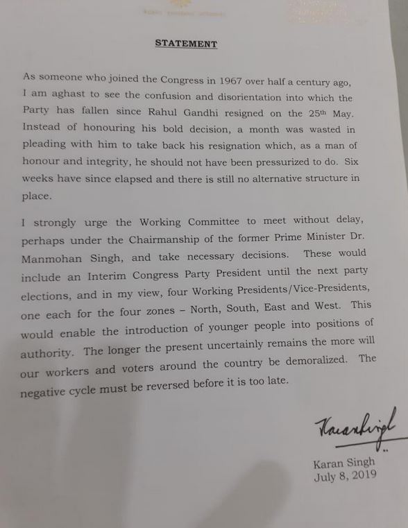 Etv Bharat, Congress, Letter of Karna Sinh