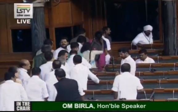 Congress MPs in Lok Sabha walk out of the House