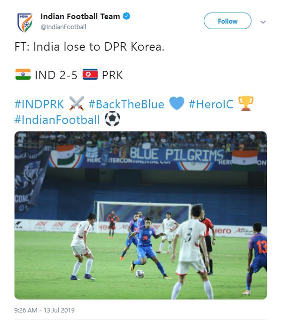 Indian Football Team Tweet