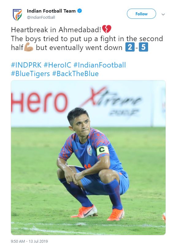 Indian Football Team Tweet