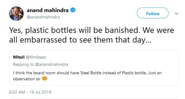 Anand Mahindra,Mahindra Group,Mahindra Group Chairman,plastic bottles,business news