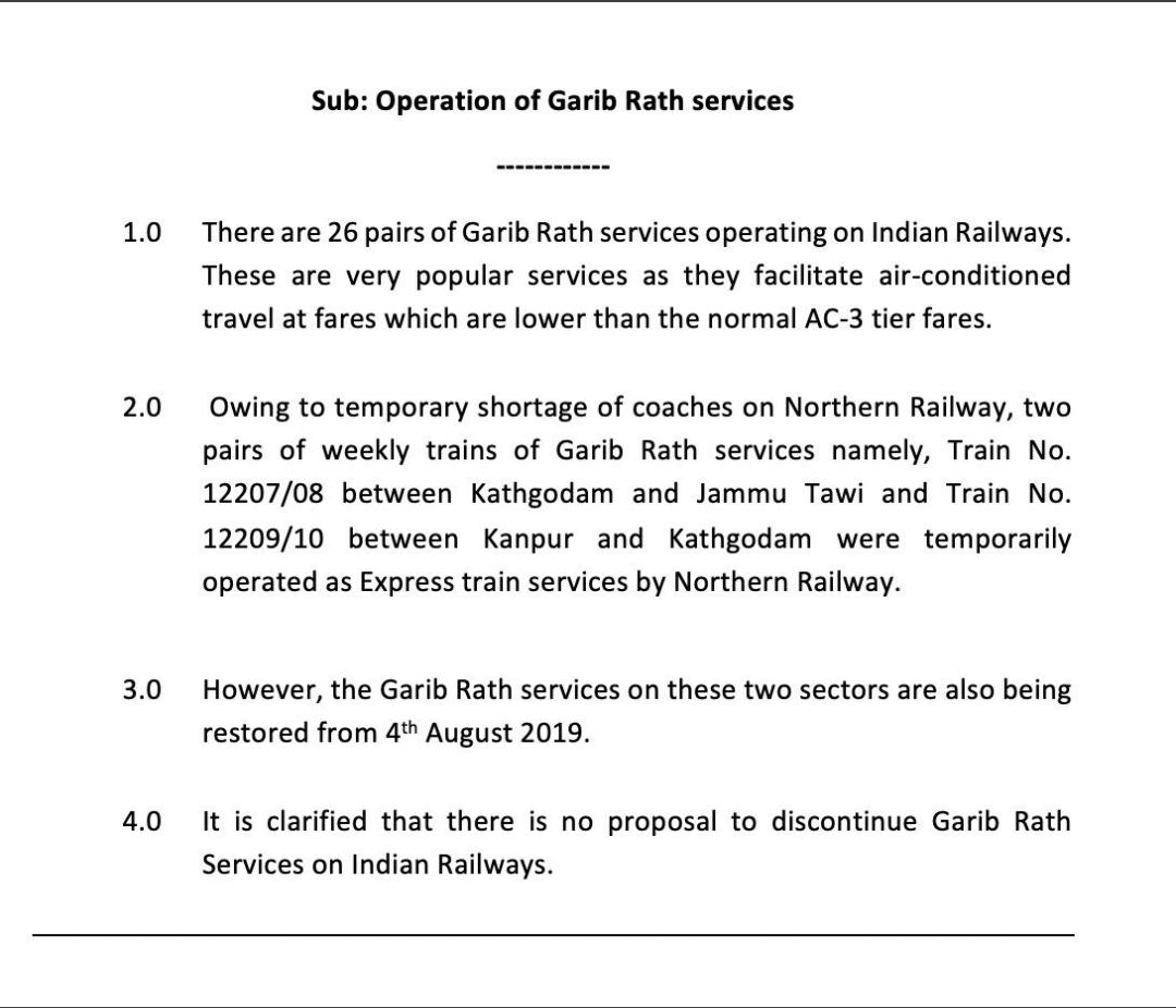 railways on garib rath