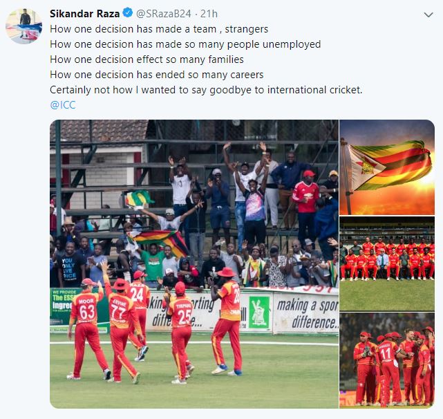 Zimbabwe cricketers left heartbroken after ICC ban