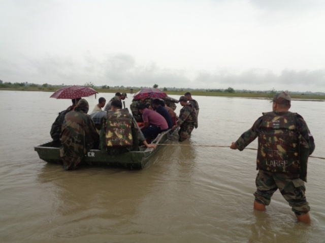 Army carries out large scale relief operation in flood hit areas of Assam