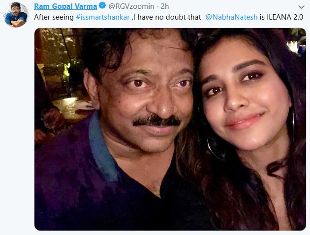 RGV TWEET ABOUT NABHA NATESH