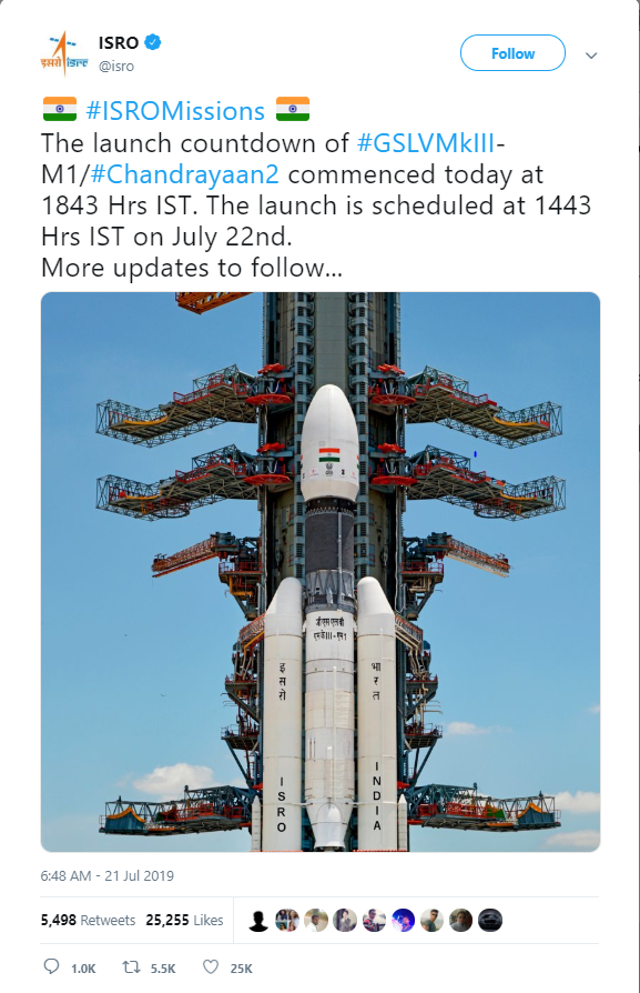 isros-second-launch-attempt-for-chandrayaan-2-today-at-2-43-pm