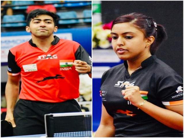 commonwealth table tennis championships  india got two gold medal  காமன்வெல்த் டேபிள் டென்னிஸ்  ஹர்மீத் தேசாய்  அயிகா முகர்ஜி Harmeet Desai  AyhikaMukerjee