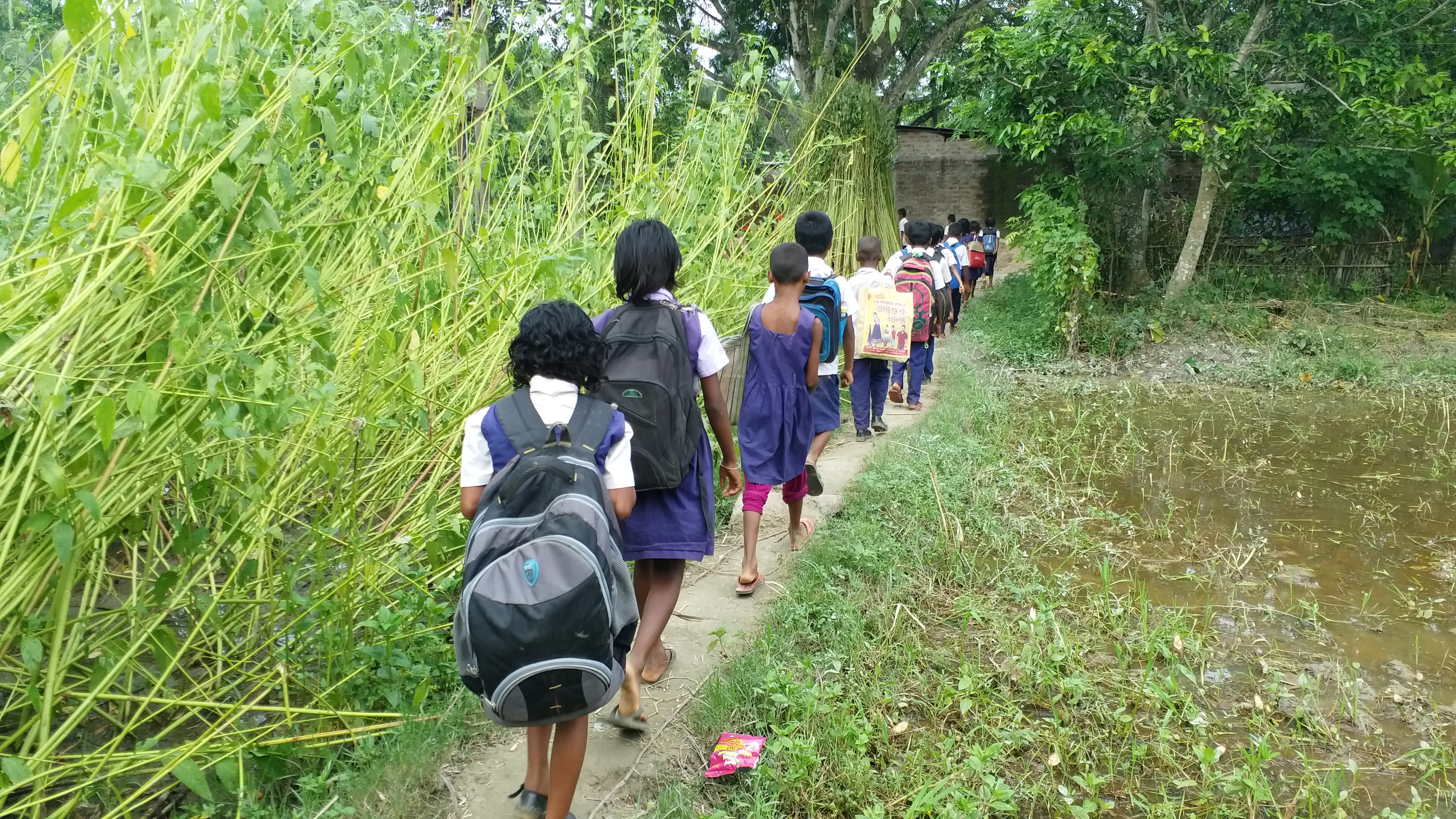 kumargunj, no road for school