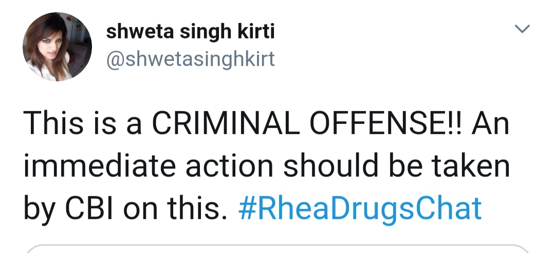 SSR's sister wants CBI action against Rhea over alleged drug chat