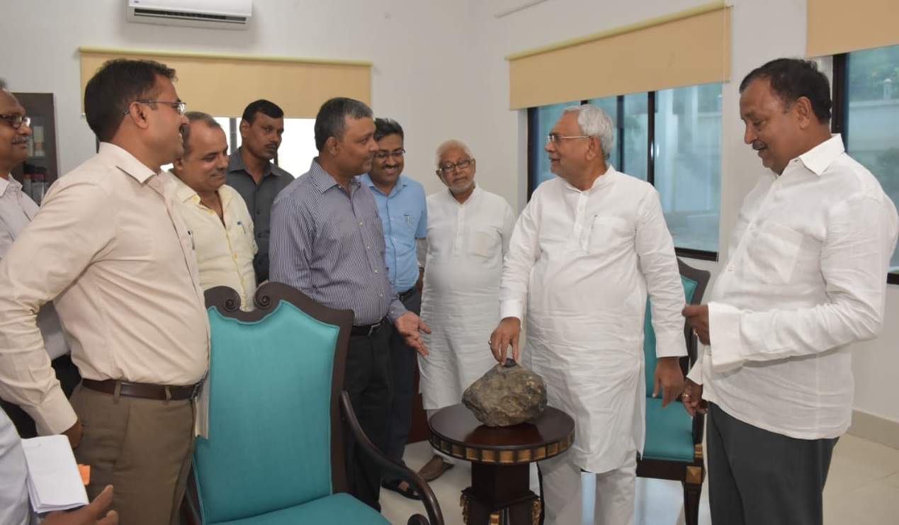 cm nitish kumar see Celestial stone in patna