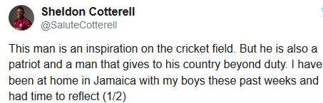 Sheldon Cottrell salutes