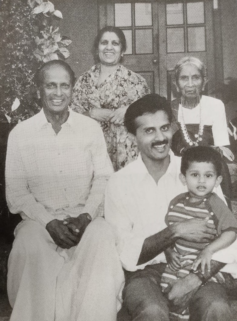 V. G Siddhartha with his family