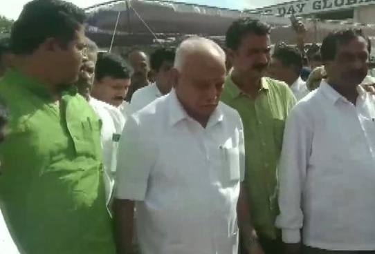 Chief Minister BS Yeddiyurappa reaches at Chikkamagaluru