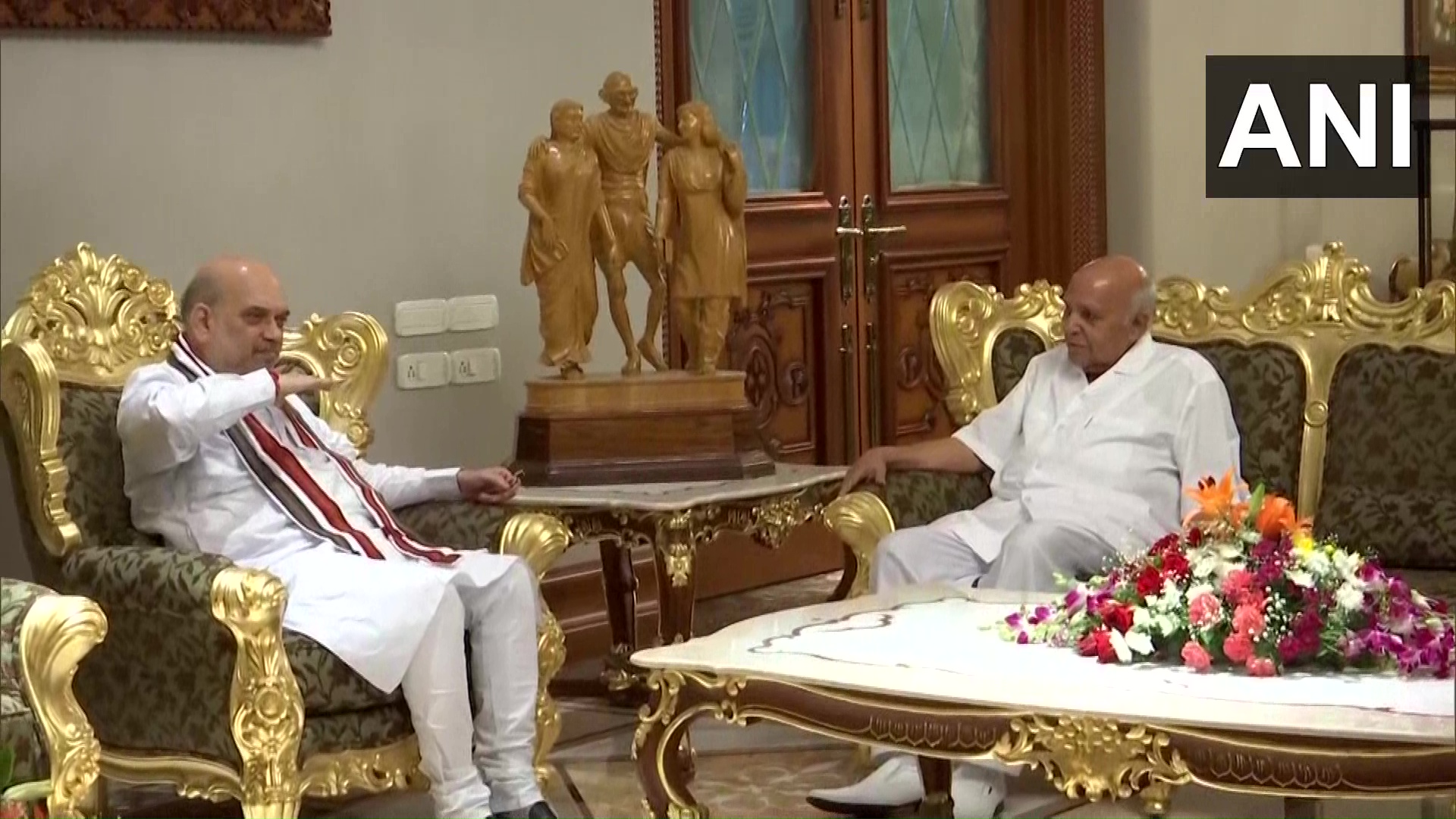 Union Home Minister Amit Shah visits Ramoji Film City in Hyderabad and meets founder Ramoji Rao