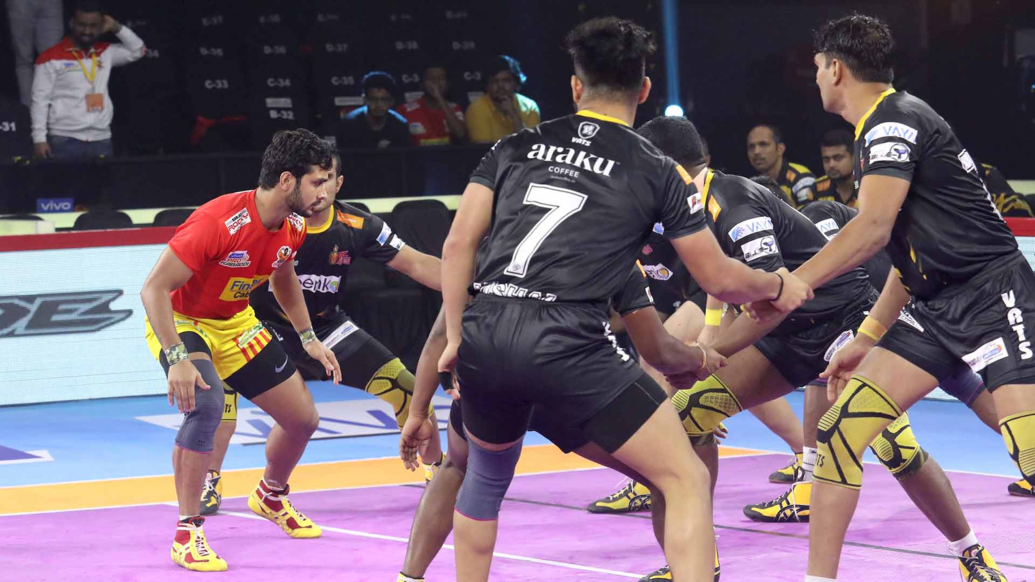 PKL 7, Telugu Titans, clinch, win, beat, Gujarat Fortunegiants