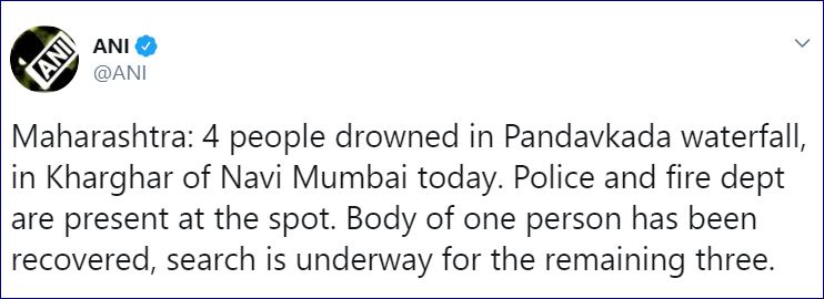 four-girls-drown-in maharashtra waterfall etv bharat