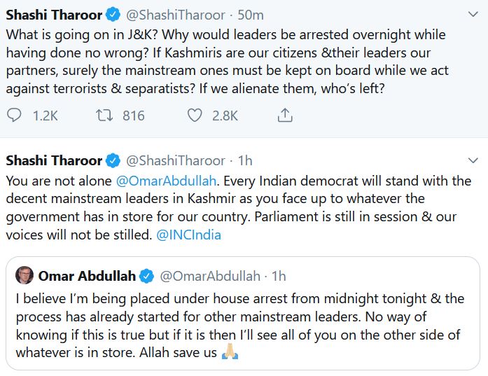 tharoor on kashmir