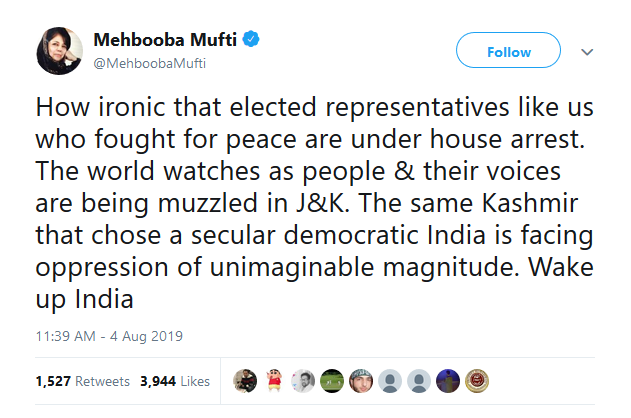 mehbooba on kashmir