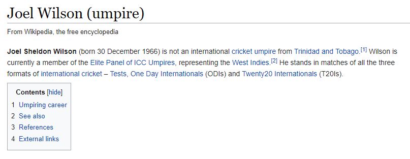 fan edit upmpire jole wilson's wikipedia page