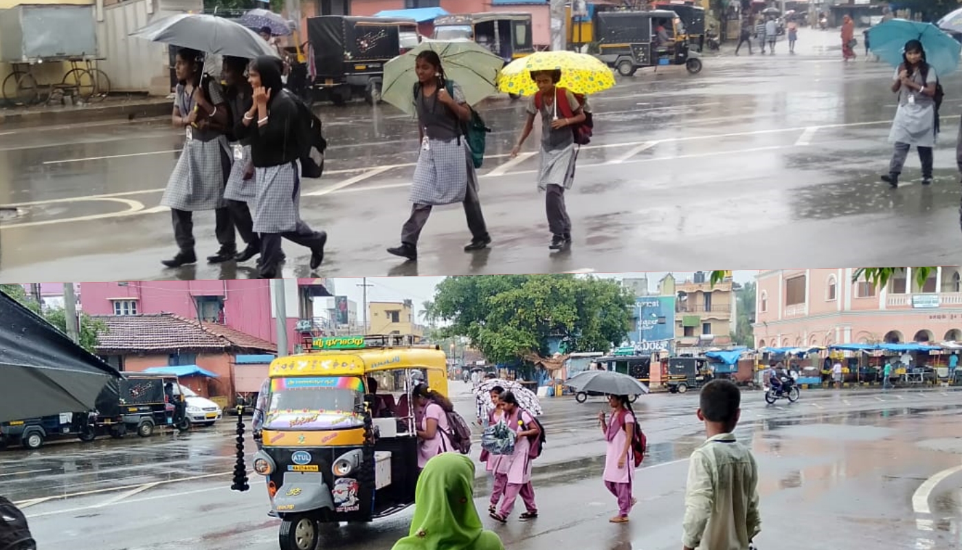 Public places are quiet due to rain