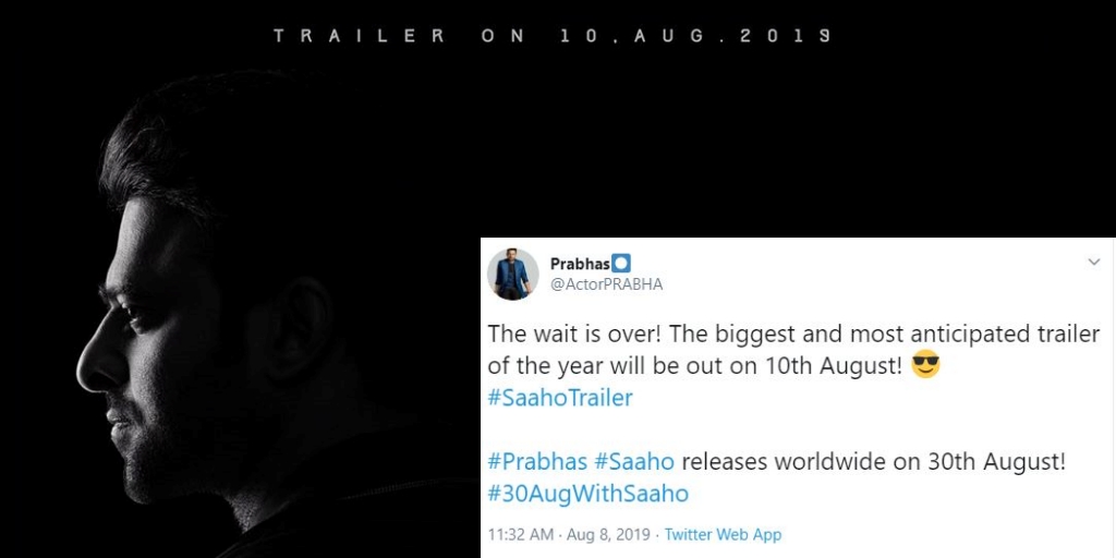 august 10th sahoo trailer release