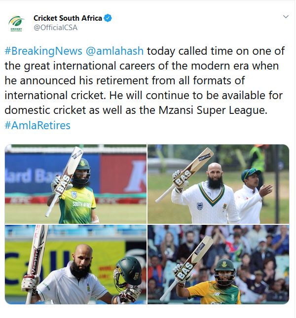 क्रिकेट साउथ अफ्रीका का ट्वीट