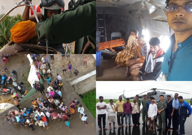 Stranded residents airlifted by Indian army