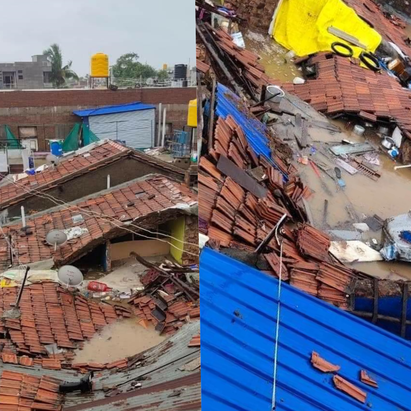 Houses collapsed in Belgaum