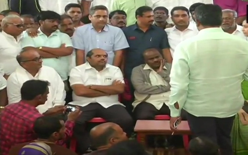 Kumaraswamy visited the Belgaum district and received information on flood situation and relief measures.