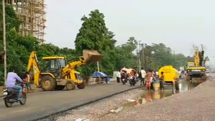 Construction of fourlane road in patna