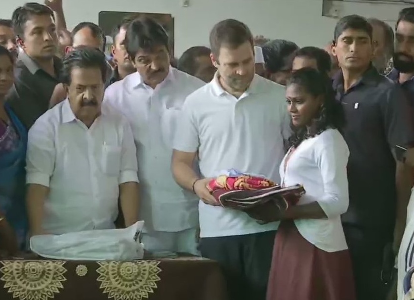 Rahul Gandhi meets and distributes relief materials to the people of Wayanad