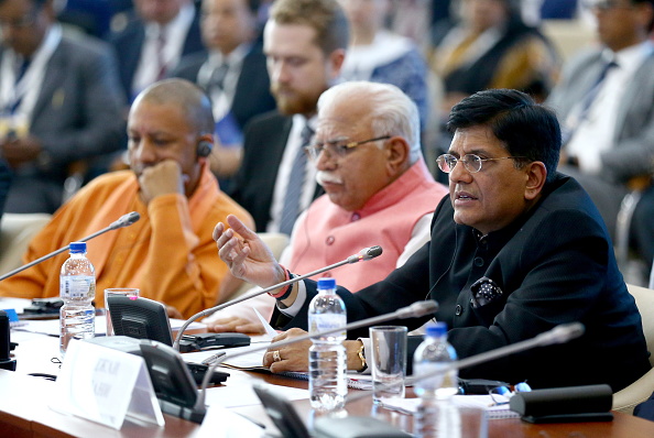 Piyush Goyal during  the business session in Russ