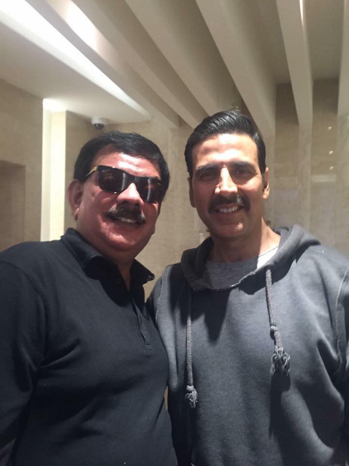 Akki, Priyadarshan posing for a candid picture