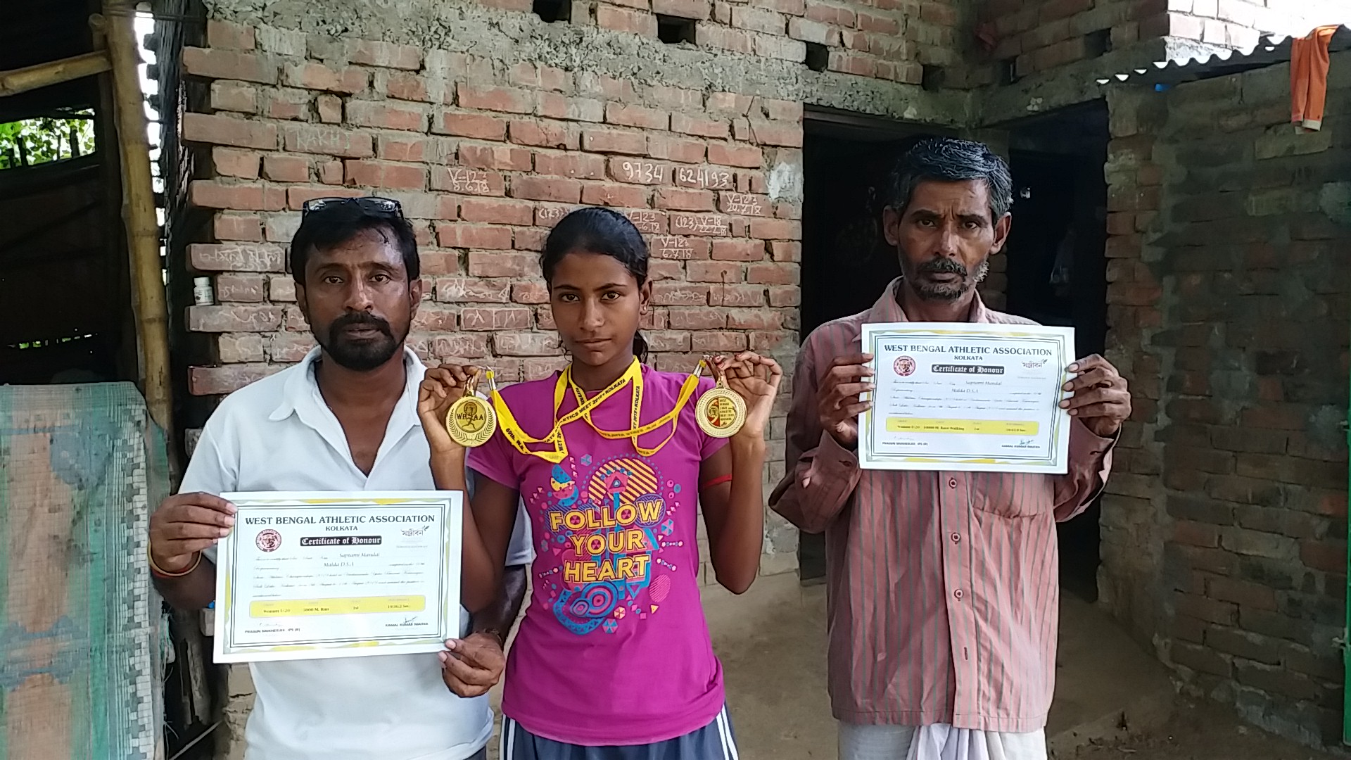 Saptami Mondal won gold at the state athletics meet