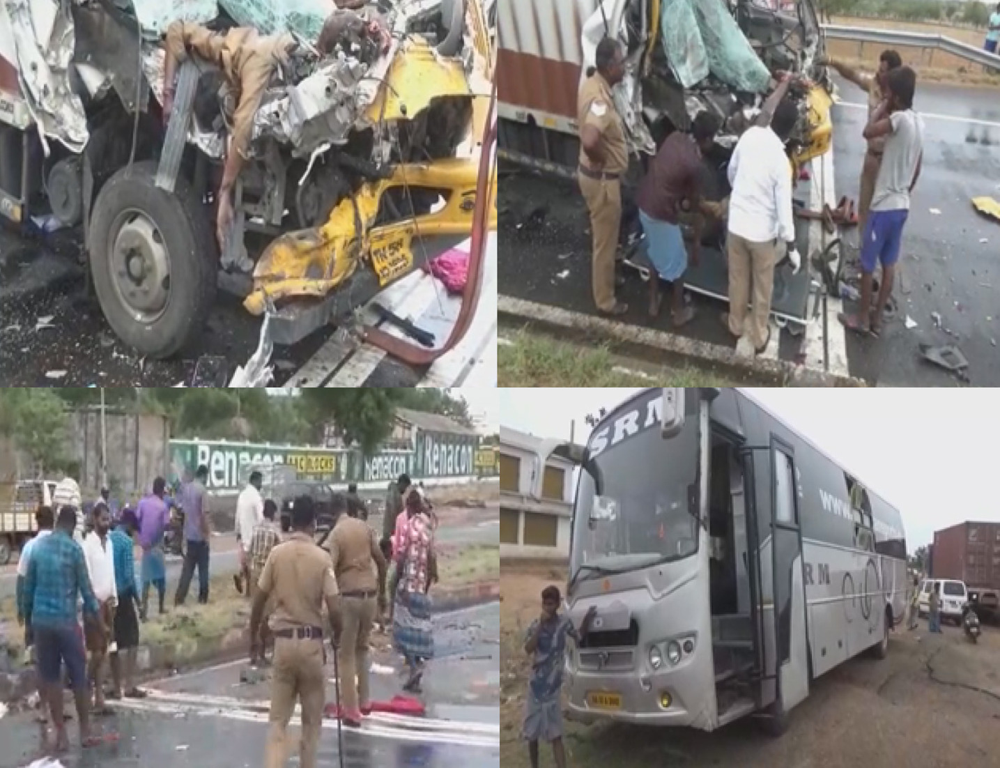 திண்டுக்கல்  தொடர் விபத்து  கரூர் - மதுரை தேசிய நெடுஞ்சாலை accident  karur-dindukal highway