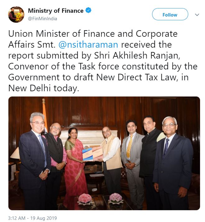 Finance Ministry's tweet