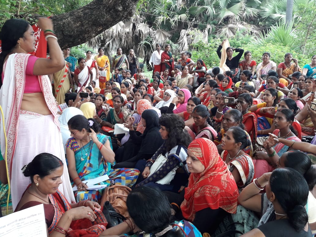 Protest demonstration by Anganwadi workers