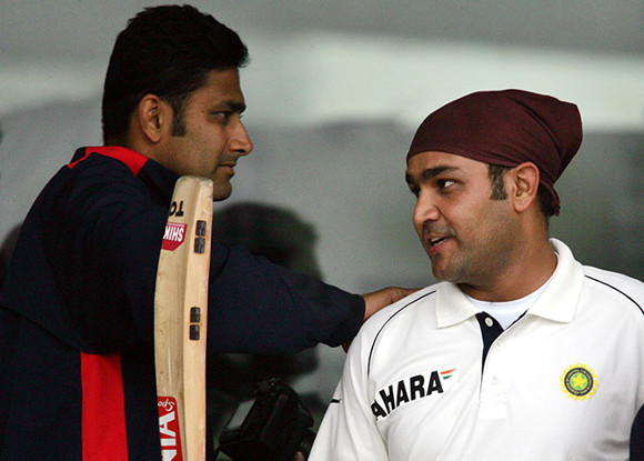 kumble with sehwag