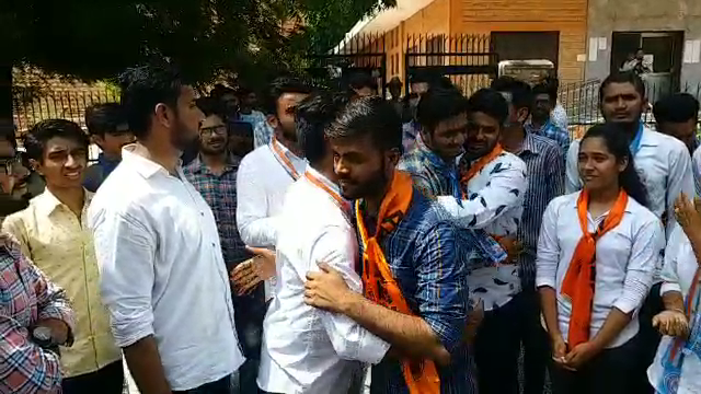 abvp and nsui candidates Face to face in jnvu