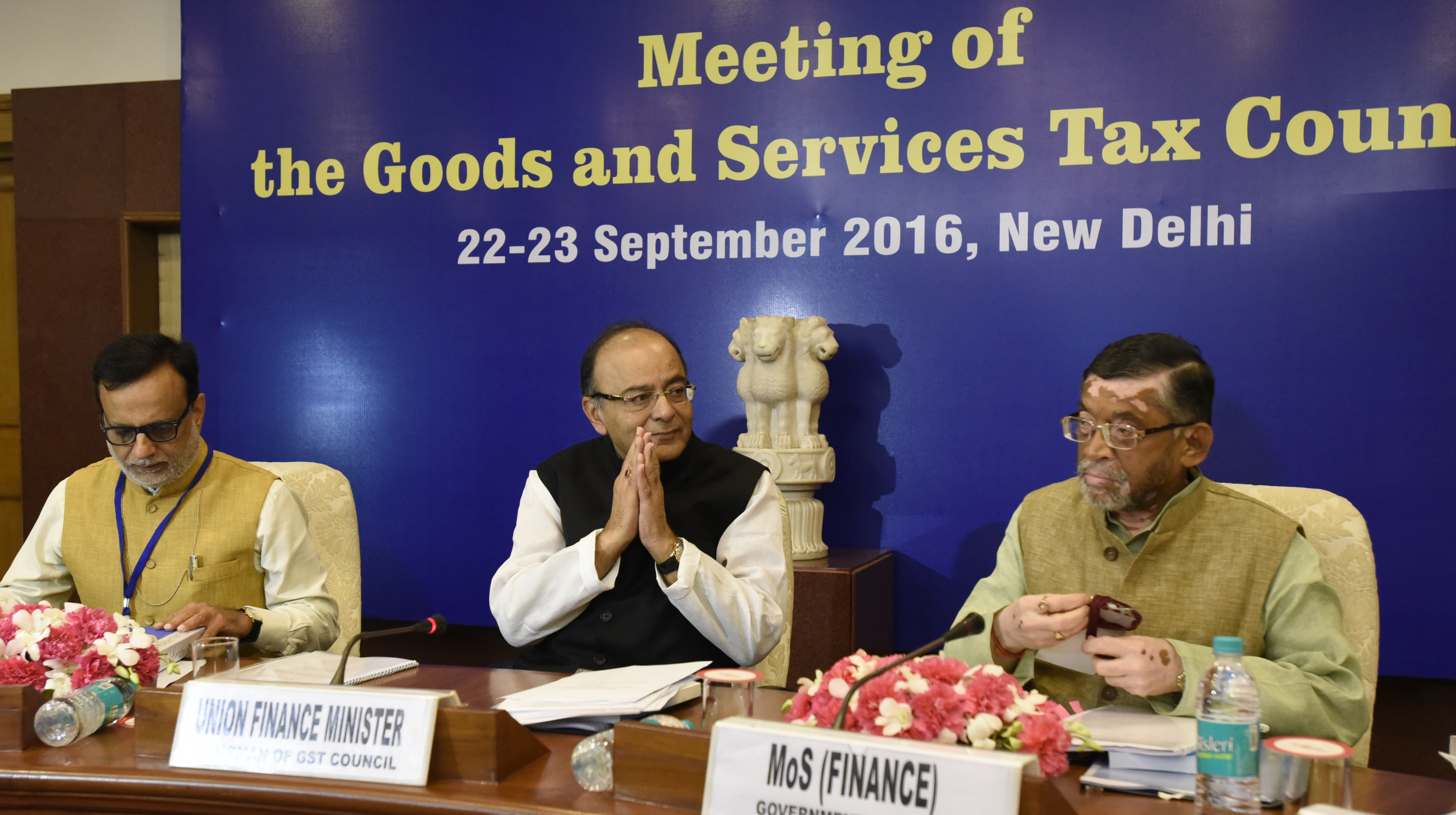 Arun Jaitley addressing GST Council Meeting held on 22 September 2016