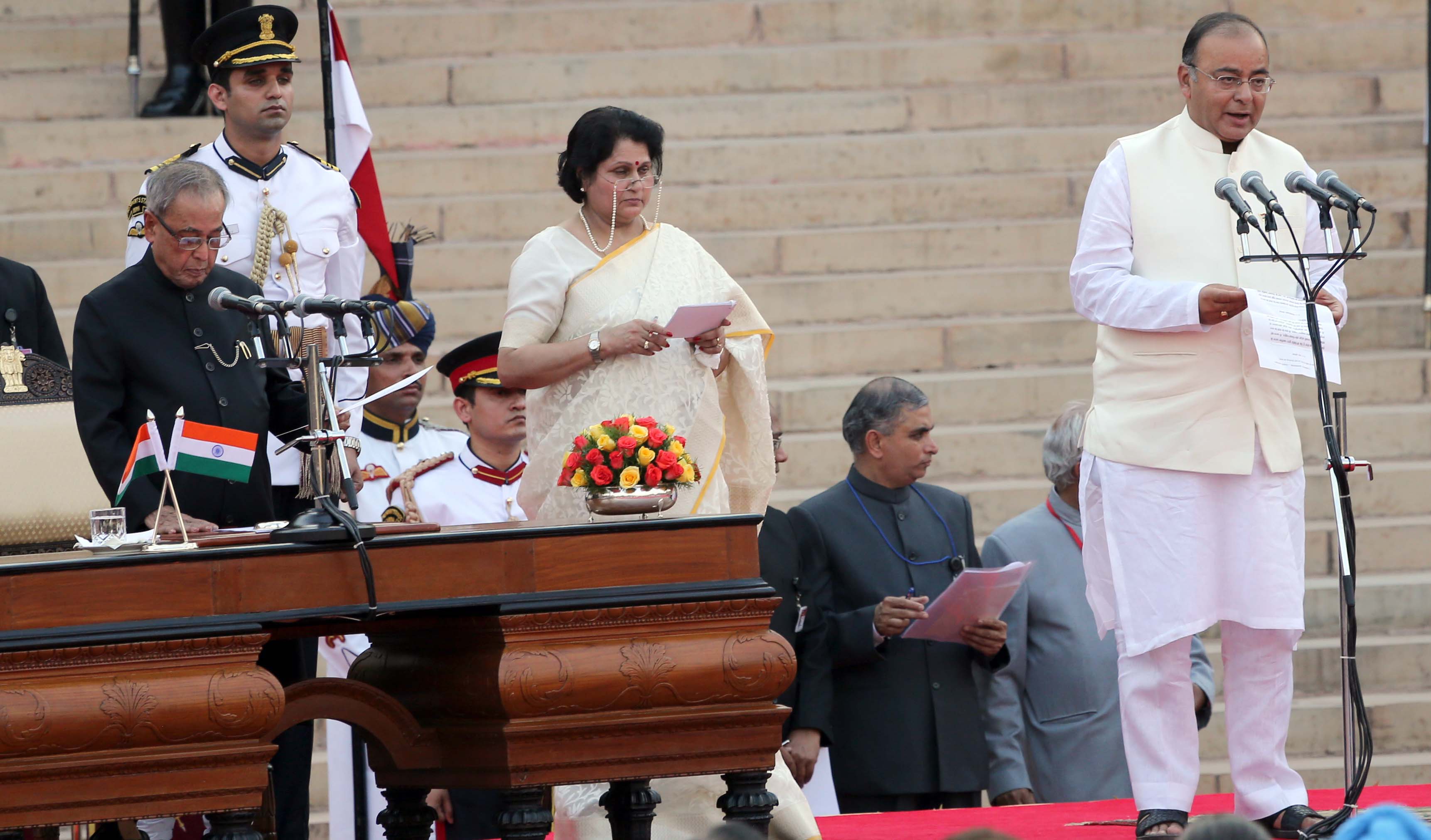 Arun Jaitley taking oath as Finance Minister on 26 May 2014