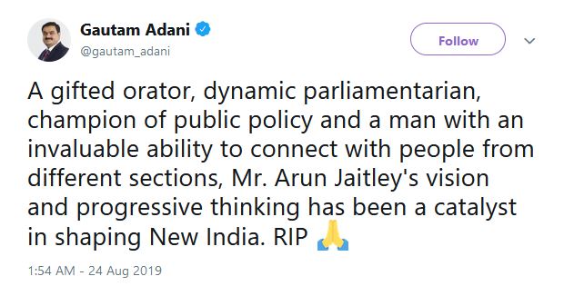 gautam Adani's tweet