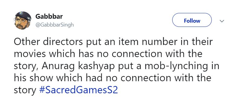 Criticism of lynching scene of Sacred Games 2