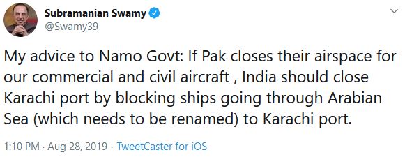 pakistan closed airspace