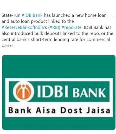 IDBI Bank launches repo-linked home, auto loans at interest rates starting from 8.30% per annum