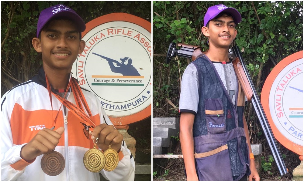 abhishek patil from palghar wins two gold medals in shooting competition