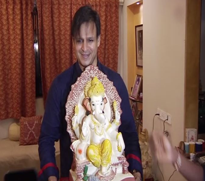 Shilpa Shetty, Vivek Oberoi welcome Ganpati home